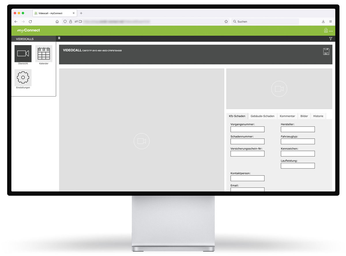 myConnect VideoCall - neuen VideoCall anlegen